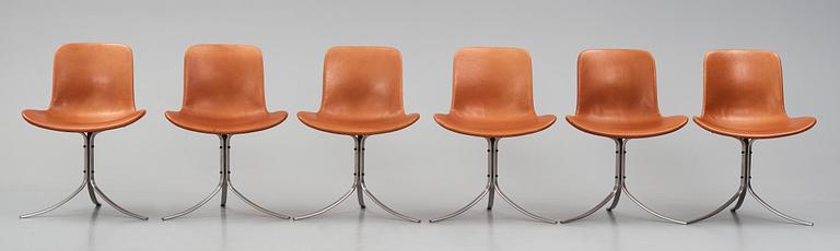 Poul Kjaerholm, a set of six 'PK-9' chairs, Fritz Hansen, Denmark, 2006.