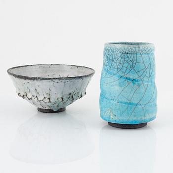 Ulla Hansen and Gertrud Båge, bowl and vase, circa 2000.