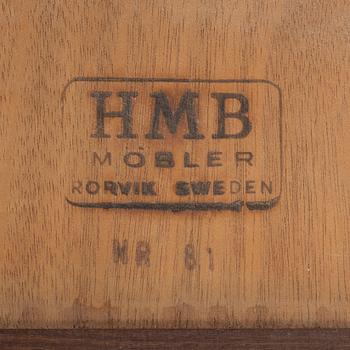 A mahogany veneered coffee table, HMB Möbler, Rörvik, 1960's.