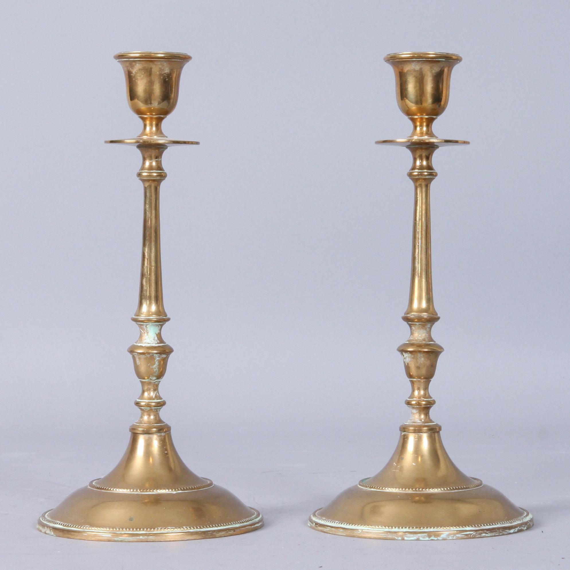 LJUSSTAKAR, ett par, mässing, Skultuna.