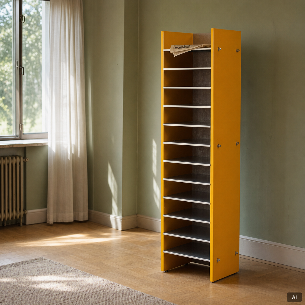 Unidentified designer, newspaper rack, contemporary.
