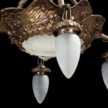 ALICE NORDIN, Attributed to, a Jugend ceiling light from Böhlmarks. Height ca 105 cm.