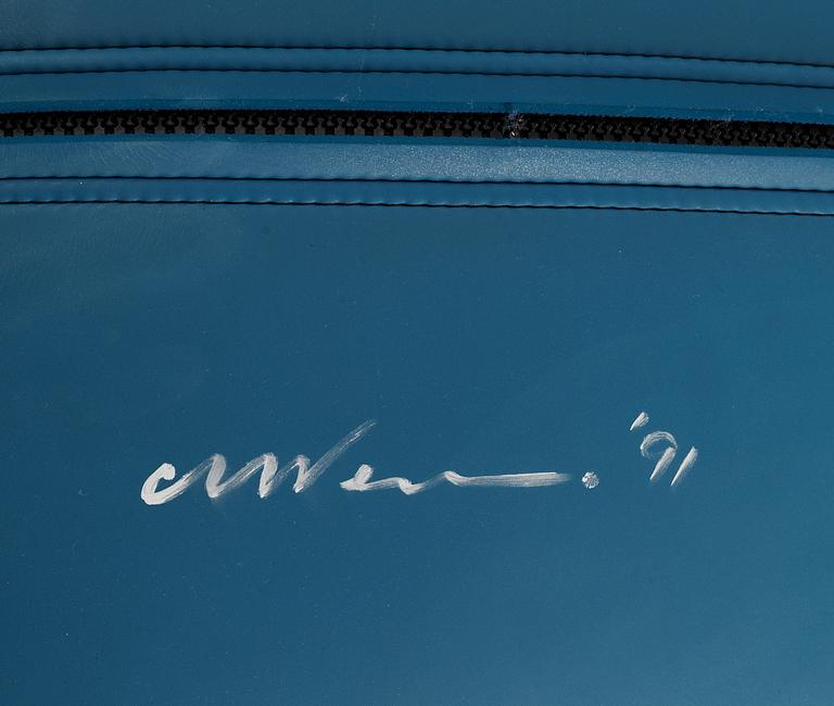 A Marc Newson 'blue neoprene Embryo Chair by Idée, Japan.