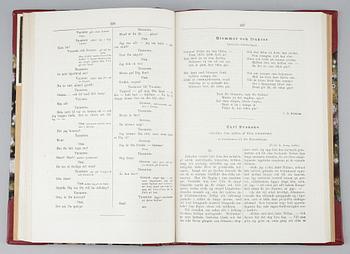 BOK, "Nu månadstidskrift", utg. Johan Grönstedt med dikten "Den fredlöse" av August Strindberg, Stockholm 1875-76.