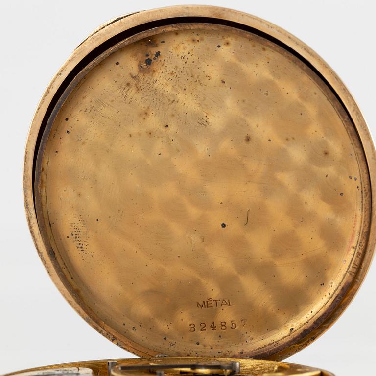 Pocket watch, 14K gold, open face, 57 mm.