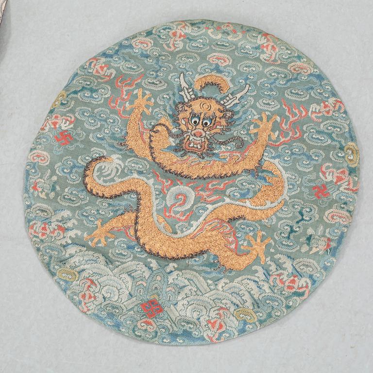 11 embroideries from China, 20th century.