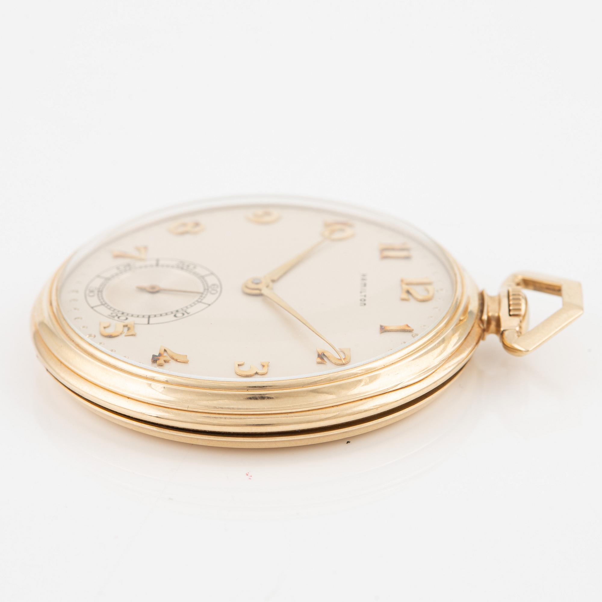 Hamilton, fickur, 14K guld, 45 mm.