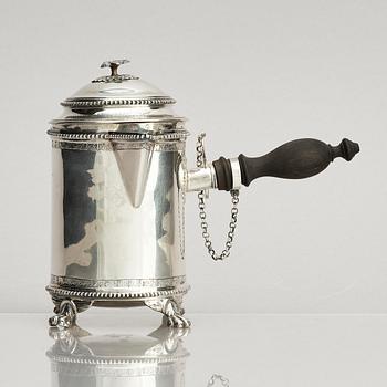 A Swedish Gustavian parcel-gilt silver milk jug, mark of Petter Eneroth, Stockholm 1785.