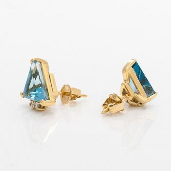 Amsterdam Sauer,a pair of 18K gold earrings with topazes and diamonds.