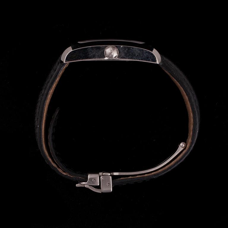 ARMBANDSUR, Baume & Mercier, Hampton Milleis 2000, stål, svart alligatorläderarmband.