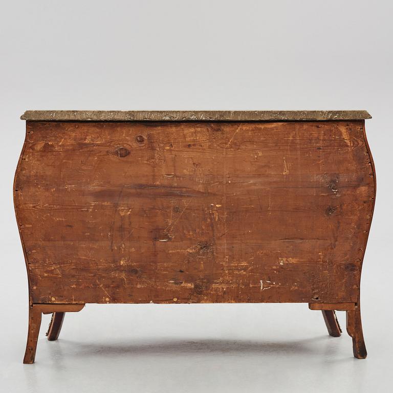 A Swedish rococo rosewood and gilt brass-mounted commode, later part of the 18th century.