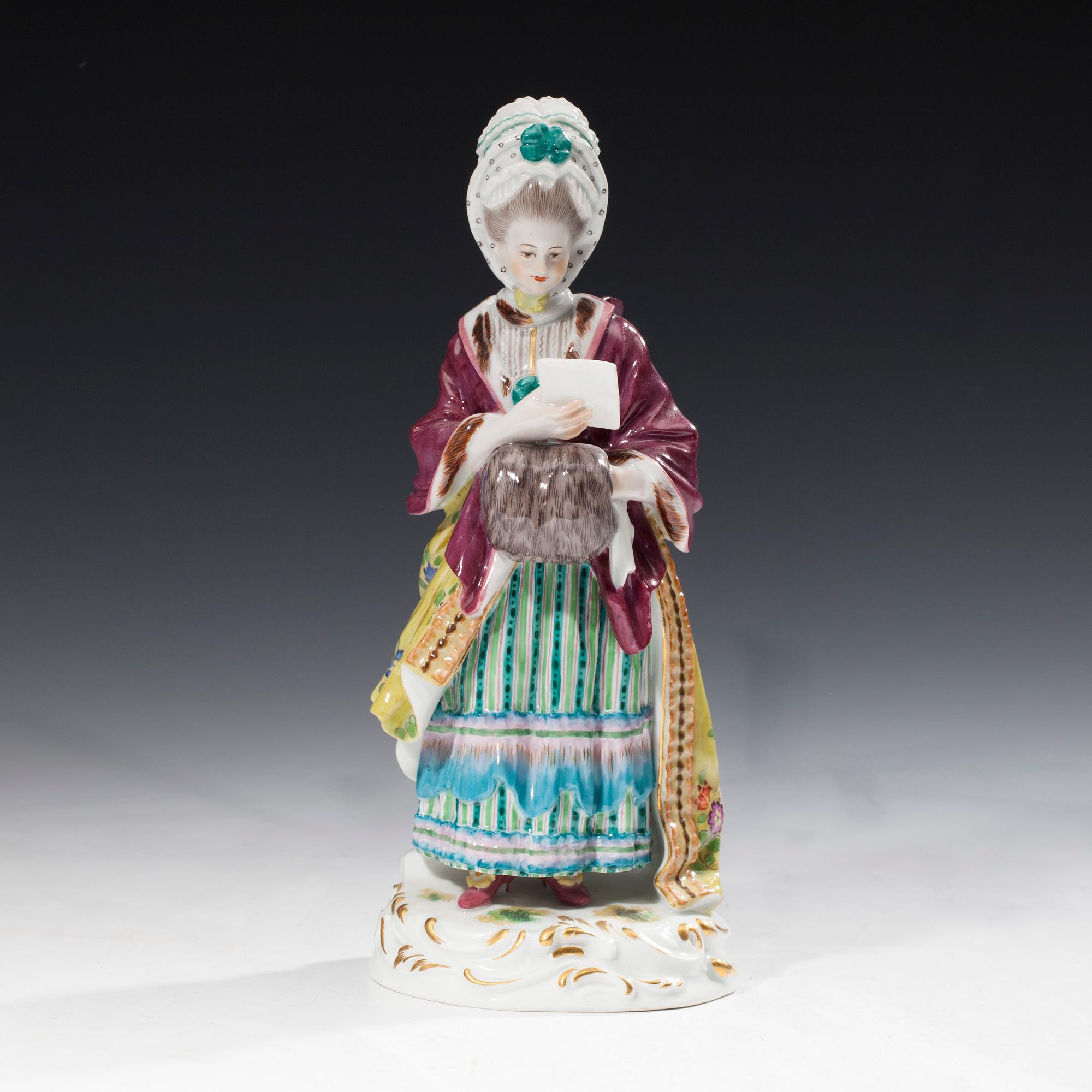 FIGURIN, porslin Meissen 1800-talets slut.