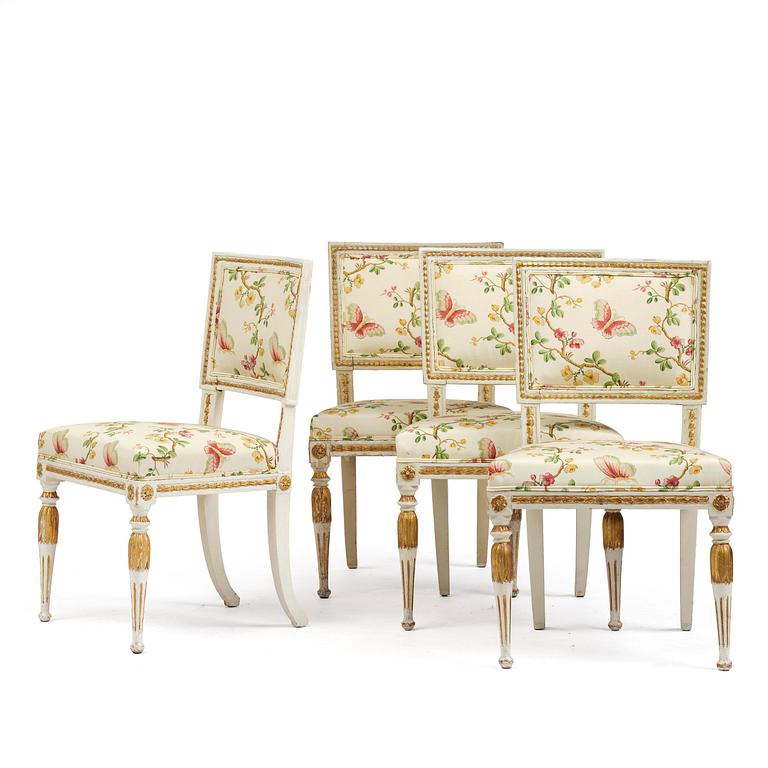 A set of four late Gustavian 'Sulla' chairs, Stockholm, circa 1800.