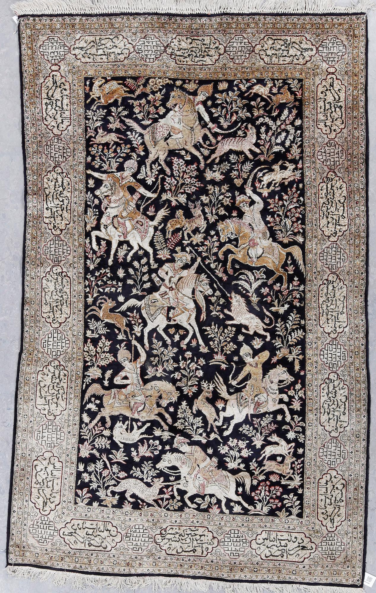 MATTA, old silke Ghom figural. Ca 218 x 132 cm.