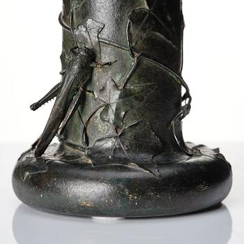 Hugo Elmqvist, an Art Nouveau patinated bronze vase.