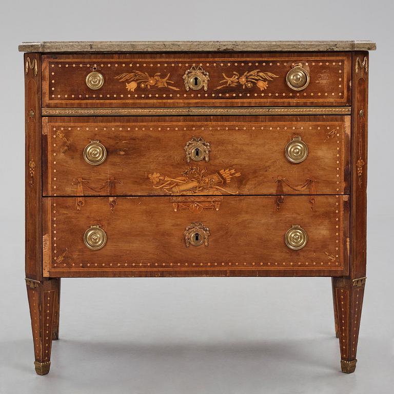 A Gustavian late 18th century commode by N P Stenström (master in Stockholm 1781-1790).