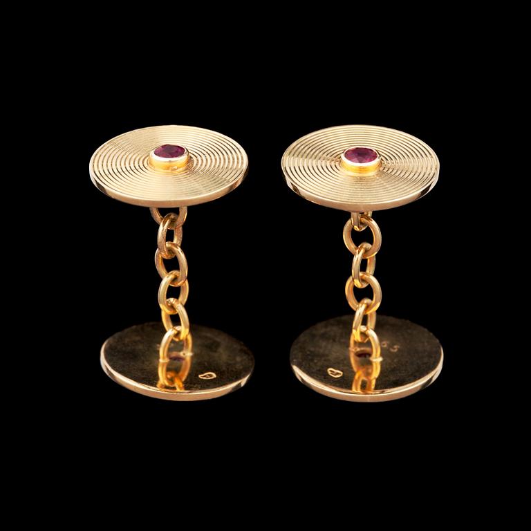 MANSCHETTKNAPPAR,  Cartier,  No. 7265, rubiner.