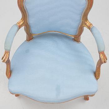 A pair of Rococo armchairs, France, second half of the 18th century.