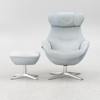 Jahn Aaamod, fåtölj med fotpall, Globe, Conform.