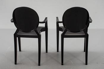 KARMSTOLAR, ett par, "Louis Ghost", Philippe Starck för Kartell.