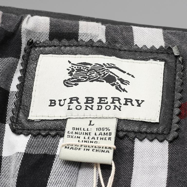 BURBERRY, skinnjacka, storlek L.