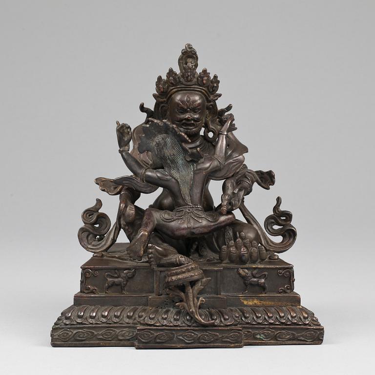 SKULPTUR, brons, Sinotibet, 18/1900-tal.