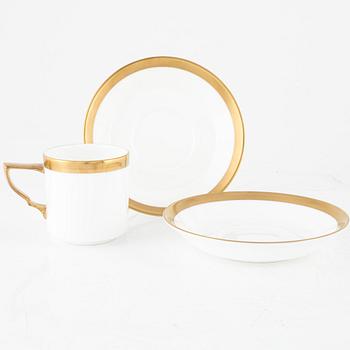 Karin Björquist, kaffekoppar med fat, 12 st, samt teskedar, 12 st, "Nobel", Rörstrand.