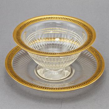 SKÅL PÅ FAT, glas, Frankrike, 1800-tal.