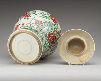 An enameled jar with cover, late Qing dynasty.