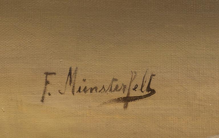 Okänd konstnär, olja på duk. Signerad F. MÜNSTERFELDT. 1800/1900-tal.