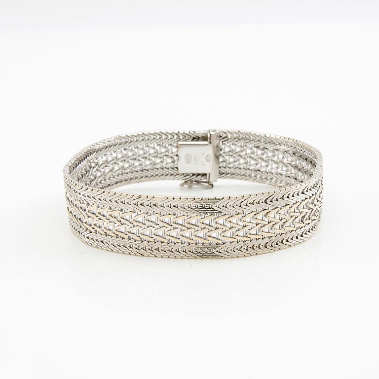 Bracelet fantasy link 18K white gold, Unoaerre Italy.