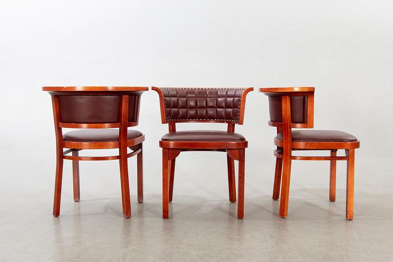 A set of three Thonet chairs from 1994.