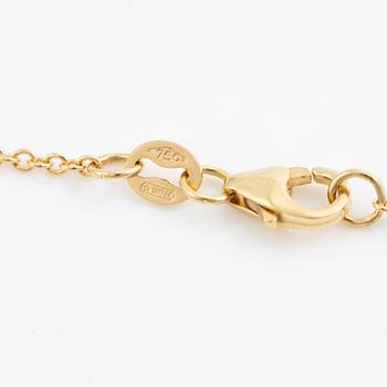 Necklace 18K gold with purple tourmaline and brilliant-cut diamond.