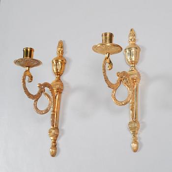 A pair of brass wall candle sticks from Ikea, 1990s.