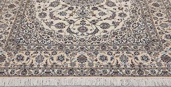 A Nain part silk carpet, 269 x 213 cm.