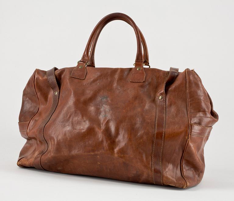 BAG SAMT KOSTYMVÄSKA, läder, märkta ellecieffe, Firenze Italia, sent 1900-tal.