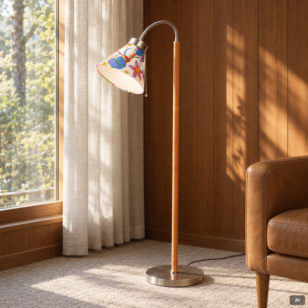 Josef Frank, Floor lamp, model 1838 ‘Spirallampan’, Firma Svenskt Tenn.