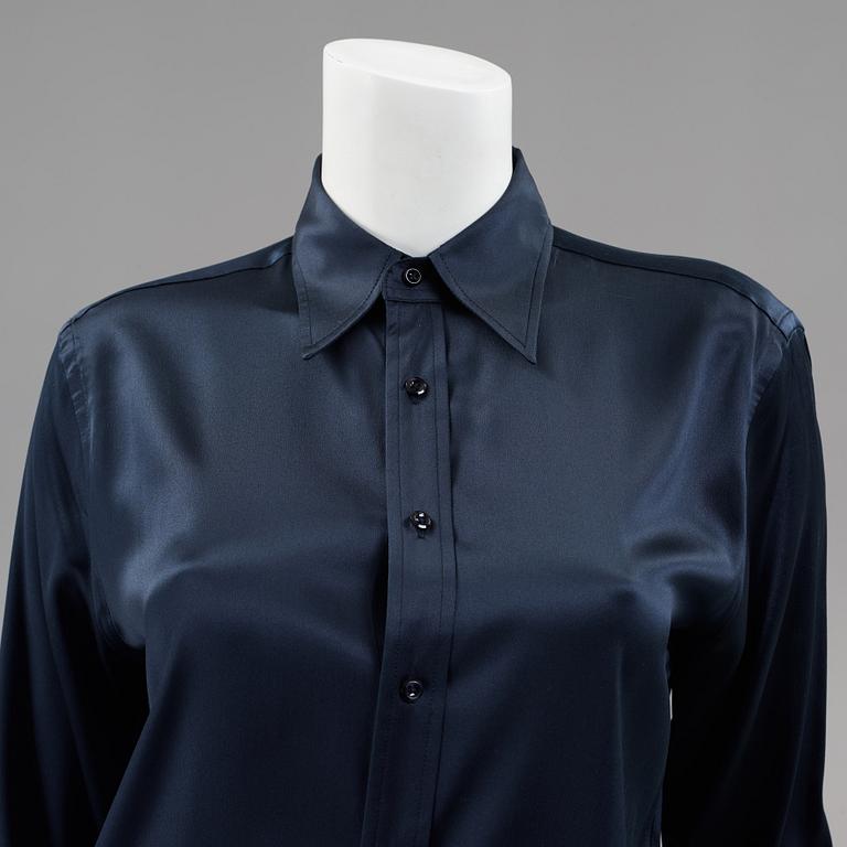 Two cardigans and a silkblouse by Ralph Lauren.