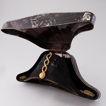 BICORNE MED ASK, för kungliga flottan, Storbritannien, cirka sekelskiftet 1900.