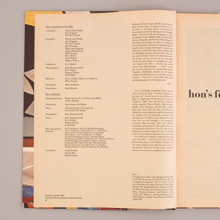 NIKI DE SAINT PHALLE, fragment from "She" ("Hon") and catalogue, Moderna Museet, 1966. Signed and numbered 125/150.