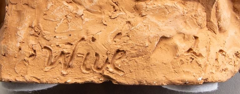 Wive Larsson, sculpture, signed, terracotta.