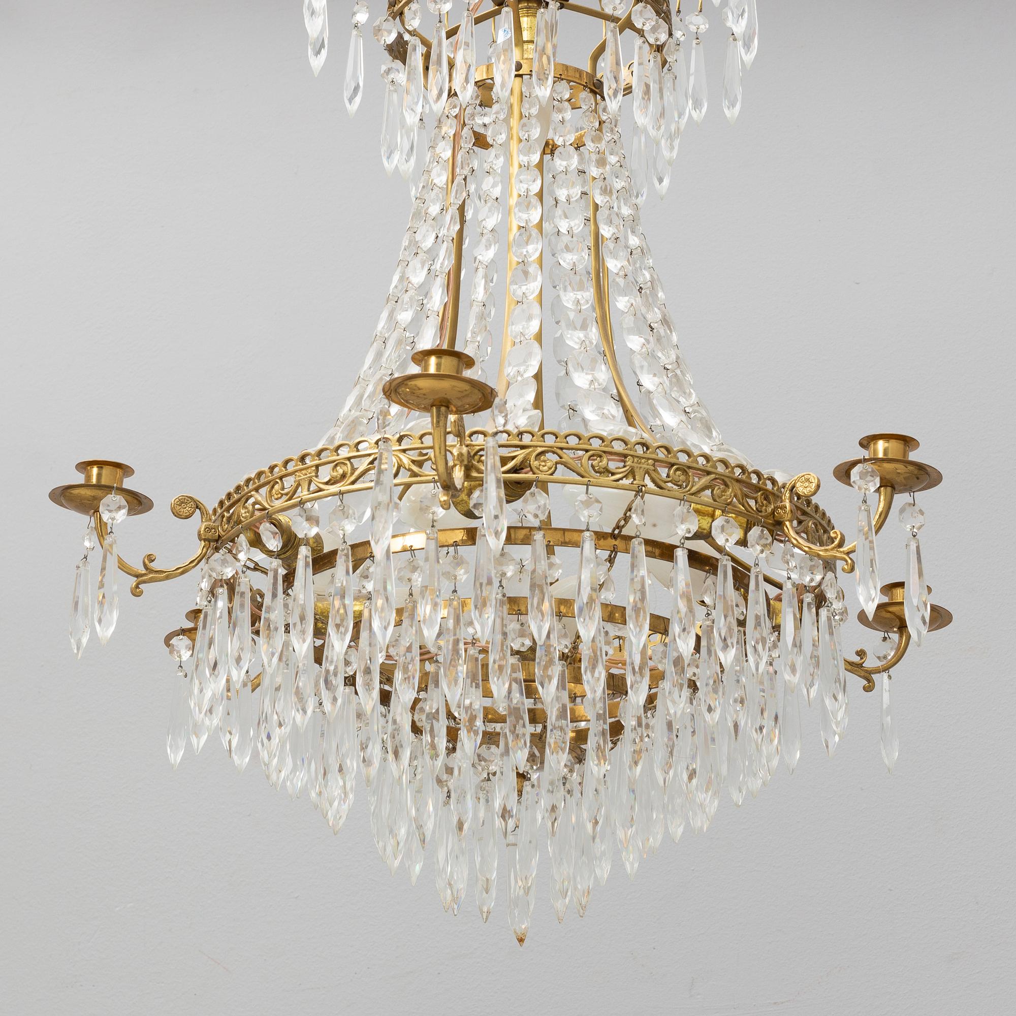 An Empire style chandelier, first half of the 20th Century.
