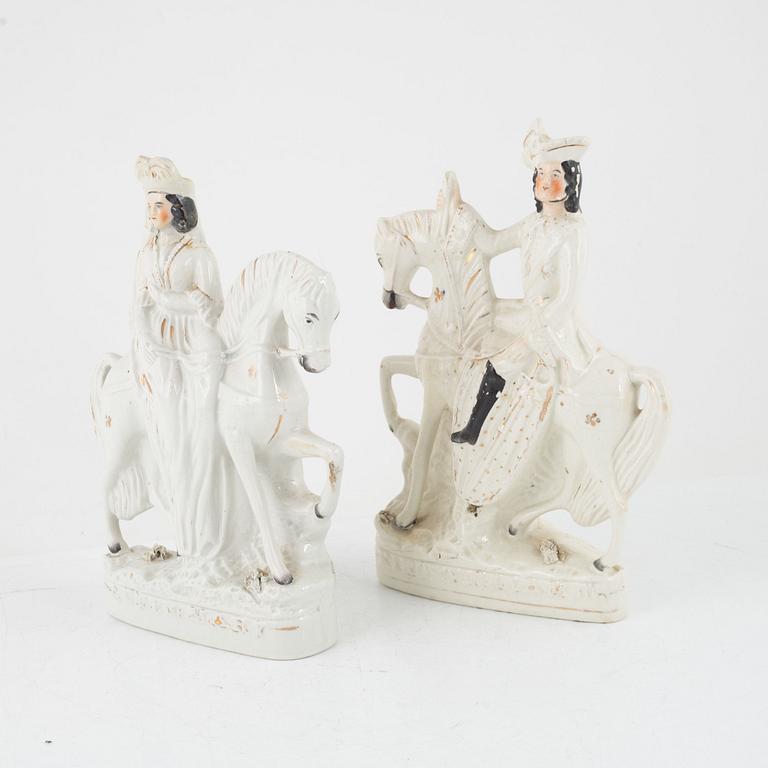 A pair of Staffordshire figurines, England, circa 1900.