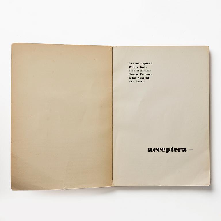 Book, "Acceptera", 1931.