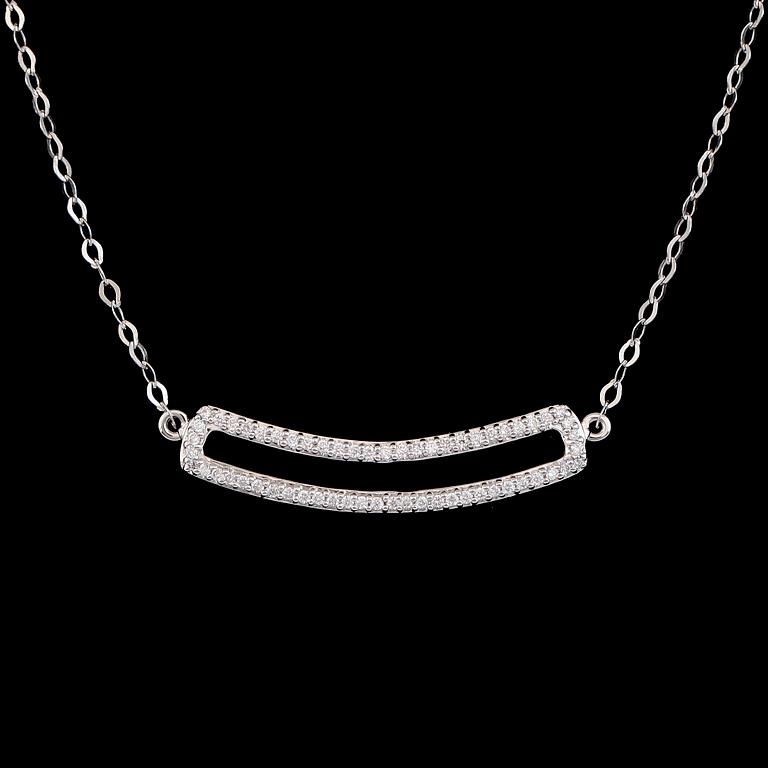 COLLIER, 18K vitguld, diamanter. Vikt ca 4 g.
