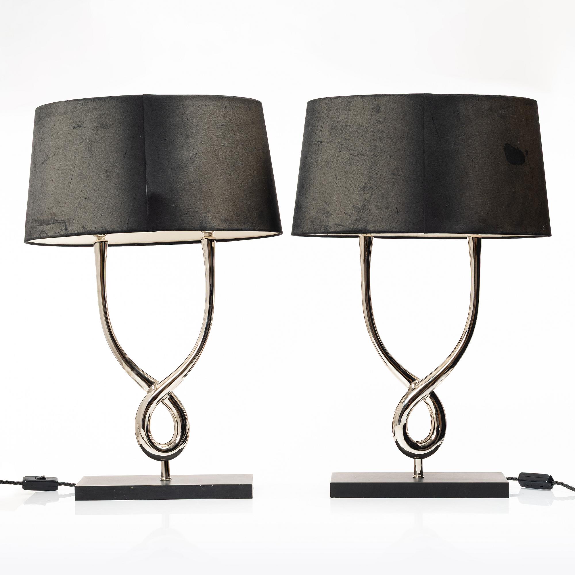 Table lamps, a pair, SLB112, Porta Romana.