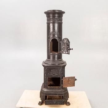 An early 1900s cast iron stove.