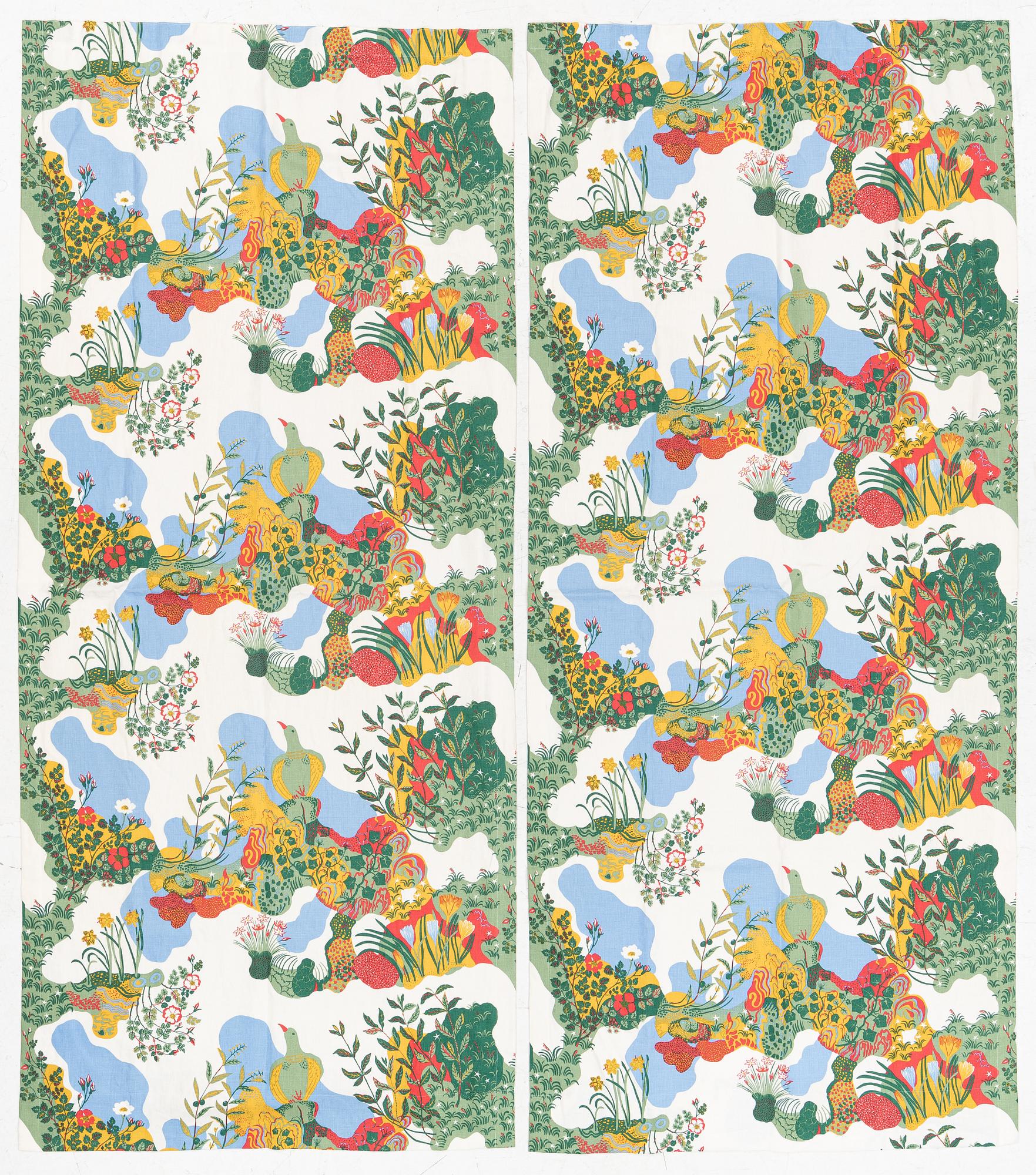 Josef Frank, curtains, a pair, "Anacreon", Svenskt Tenn.