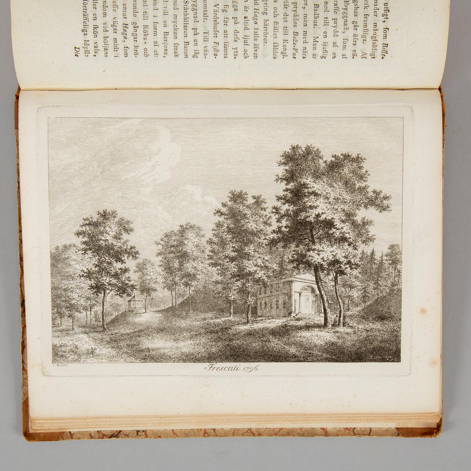 Topografisk klassiker, 1797, med 10 planscher och 24 gravyrer i texten.