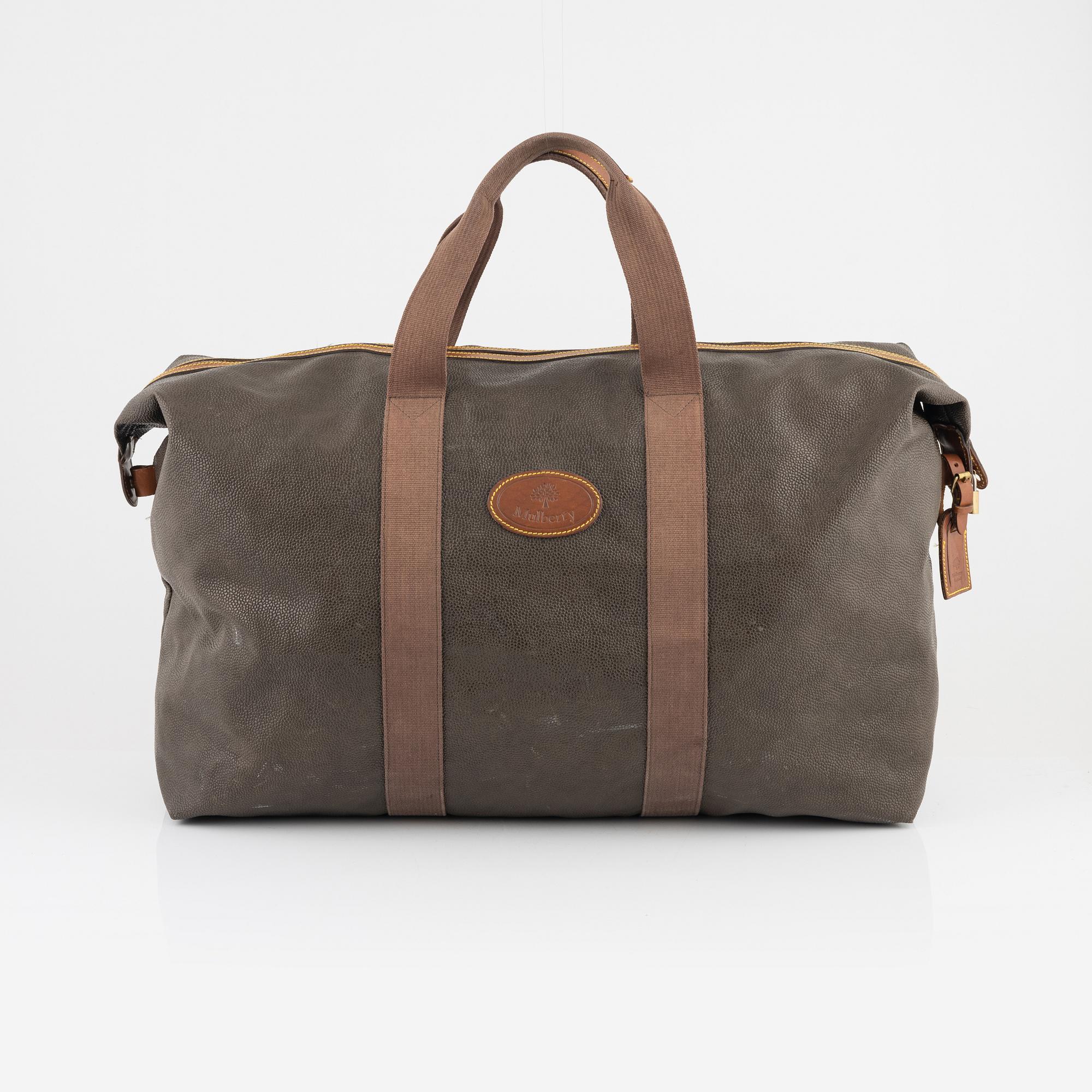 Mulberry, 'Clipper' scotch grain weekend bag.